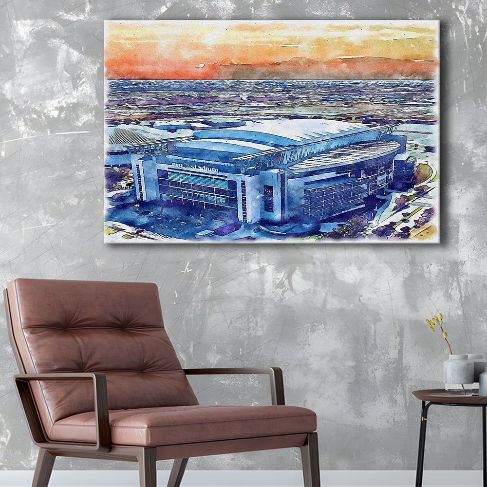 Texans Football Stadium, NRG Painting Stadium Watercolor, Sport Art, Gifts for him, Canvas Print Wall Art