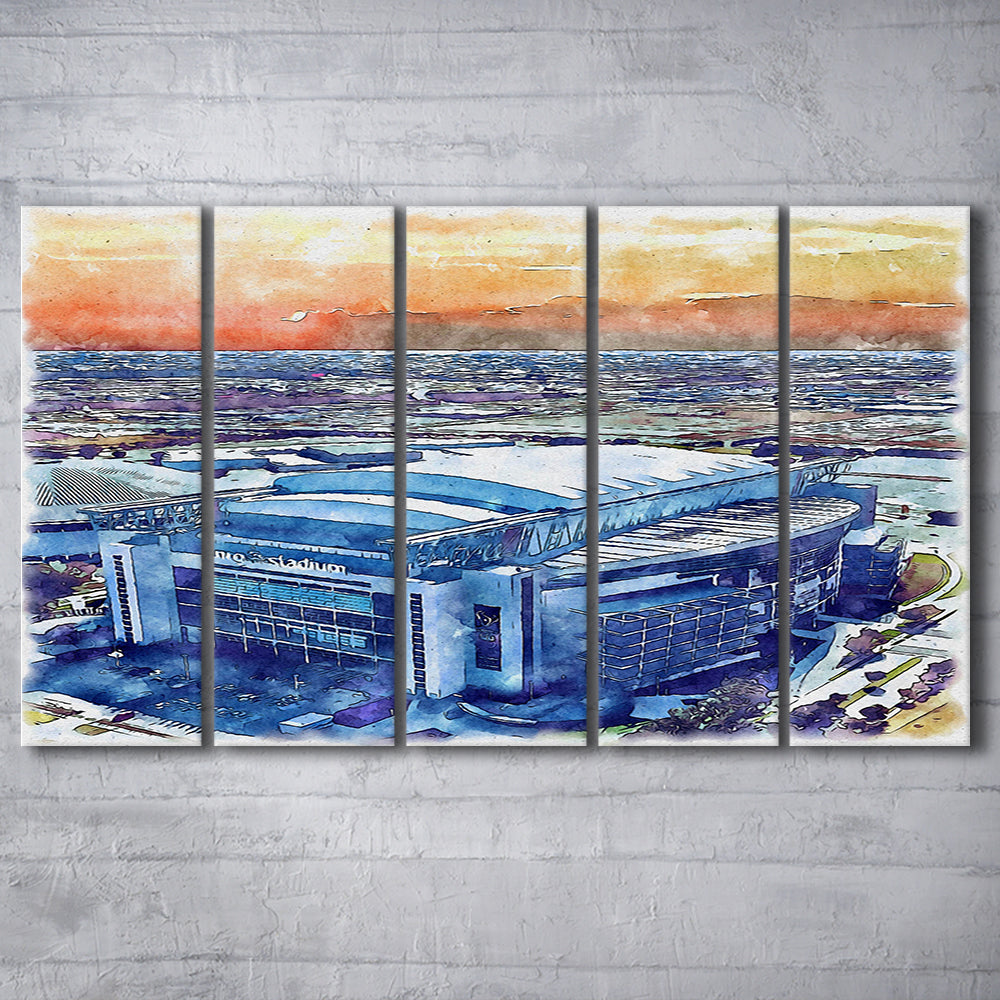 Texans Football Stadium, NRG Painting Stadium Watercolor, Sport Art, Extra Large Canvas Print Wall Art