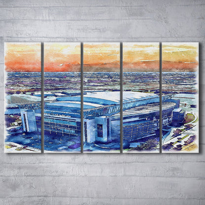 Texans Football Stadium, NRG Painting Stadium Watercolor, Sport Art, Extra Large Canvas Print Wall Art