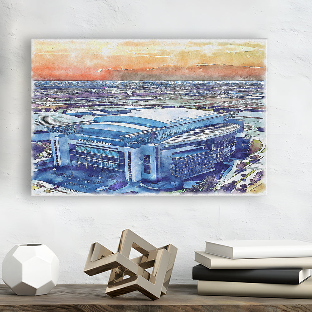 Texans Football Stadium, NRG Painting Stadium Watercolor, Sport Art, Gifts for him, Canvas Print Wall Art