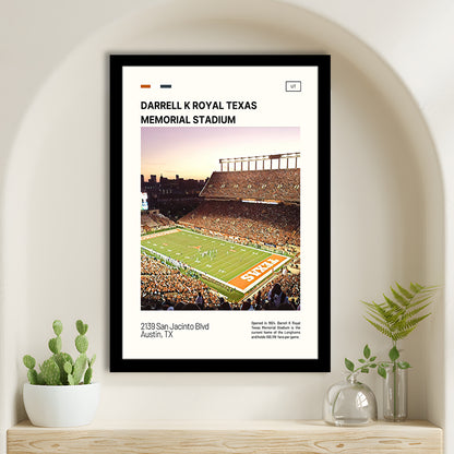 Texas Memorial Stadium Print, Longhorns Football Stadium Art, Gifts for him, Sport Art, Framed Art Print Wall Decor