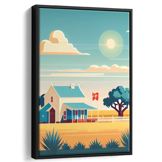 Texas Retro Art Print, Texas City Wall Art, Floating Framed Canvas Print, Framed Picture, Painting Canvas