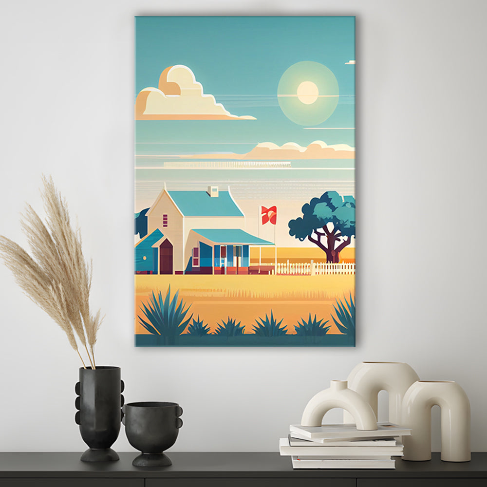 Texas Retro Art Print, Texas City Wall Art, Canvas Print, Painting Canvas, Living Room Decor