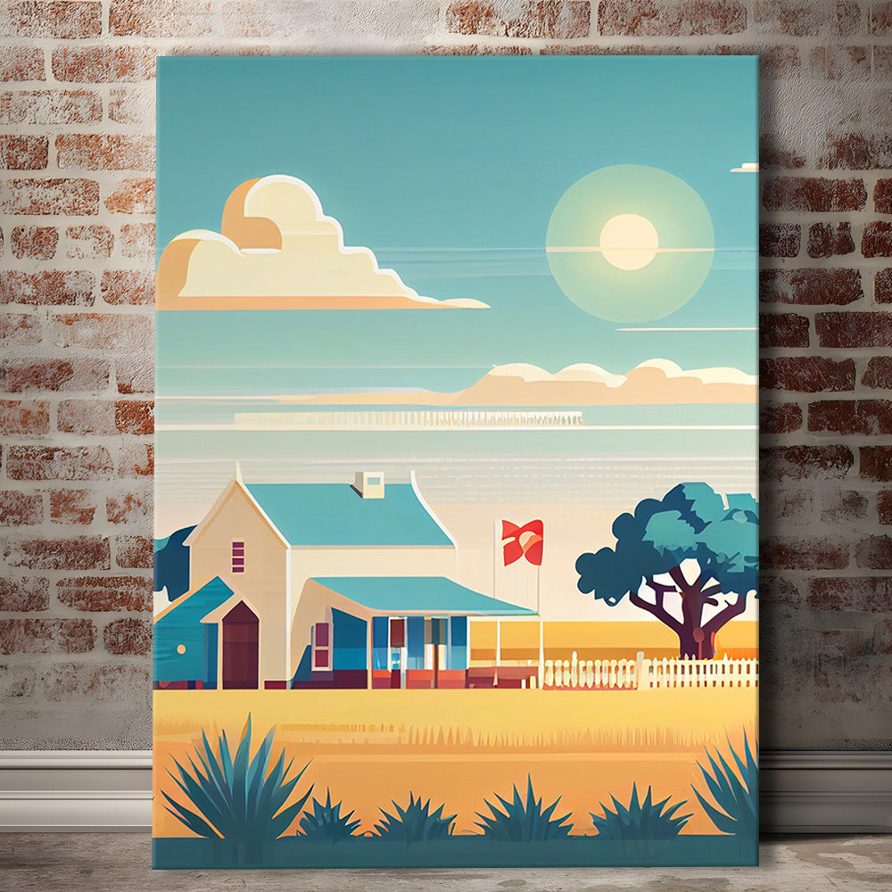 Texas Retro Art Print, Texas City Wall Art, Canvas Print, Painting Canvas, Living Room Decor