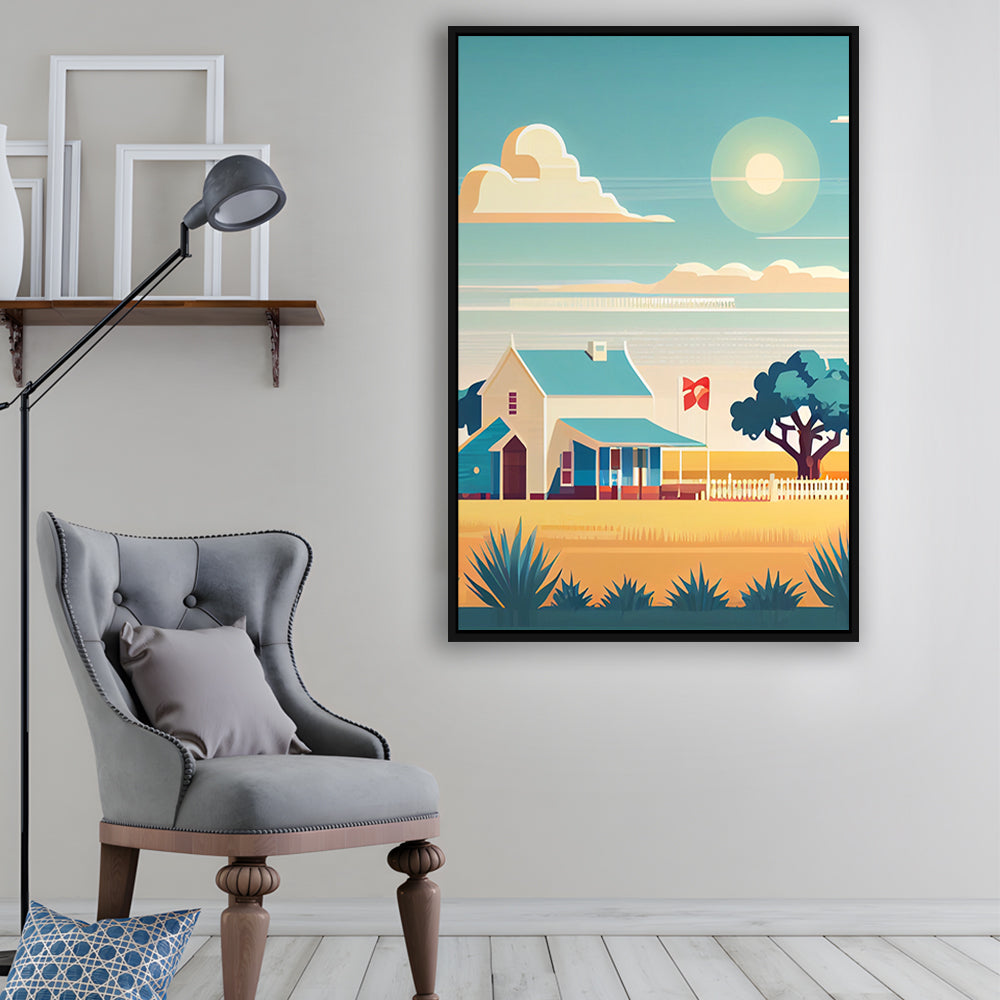 Texas Retro Art Print, Texas City Wall Art, Floating Framed Canvas Print, Framed Picture, Painting Canvas