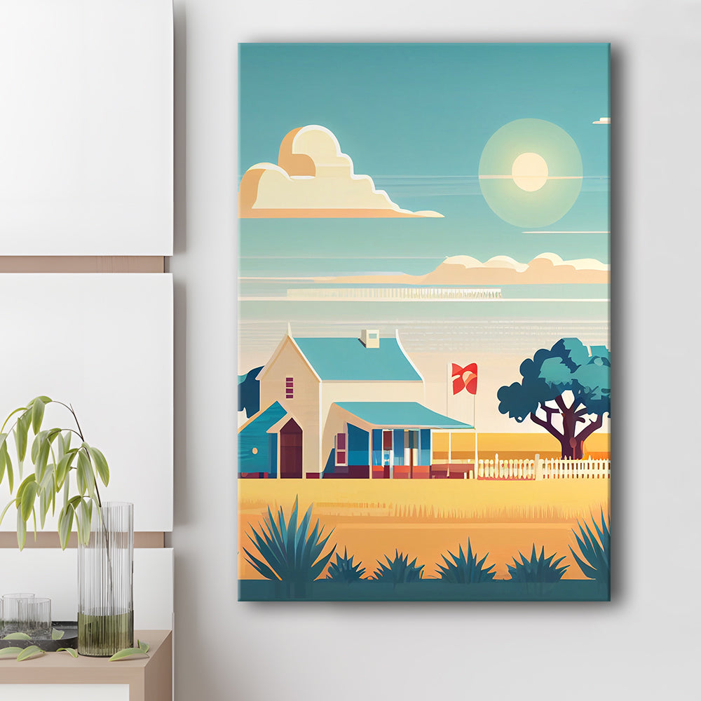 Texas Retro Art Print, Texas City Wall Art, Canvas Print, Painting Canvas, Living Room Decor