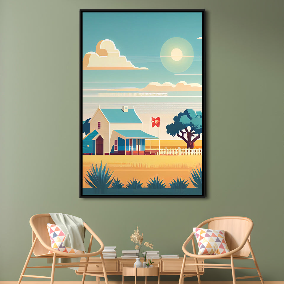 Texas Retro Art Print, Texas City Wall Art, Floating Framed Canvas Print, Framed Picture, Painting Canvas