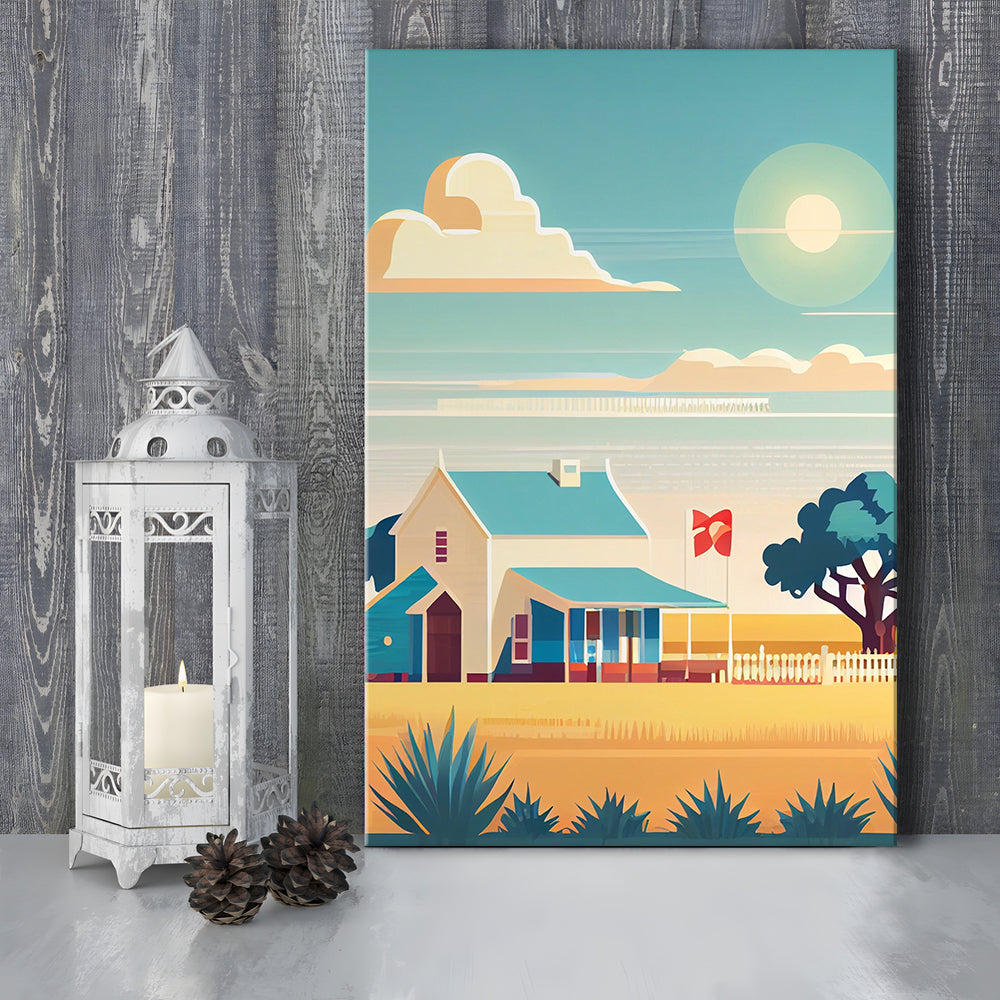 Texas Retro Art Print, Texas City Wall Art, Canvas Print, Painting Canvas, Living Room Decor