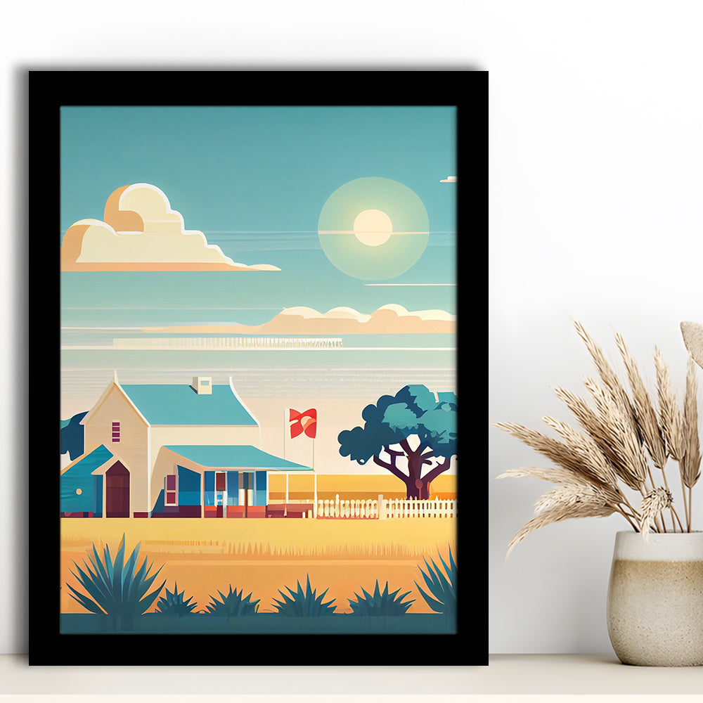 Texas Retro Art Print, Texas City Wall Art, Framed Art Print, Picture Framed, Painting Art