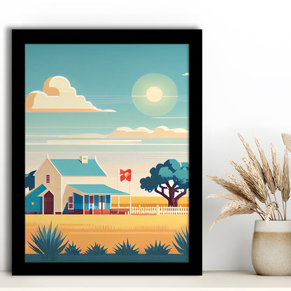 Texas Retro Art Print, Texas City Wall Art, Framed Art Print, Picture Framed, Painting Art