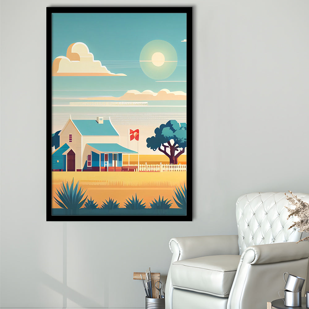 Texas Retro Art Print, Texas City Wall Art, Framed Art Print, Picture Framed, Painting Art