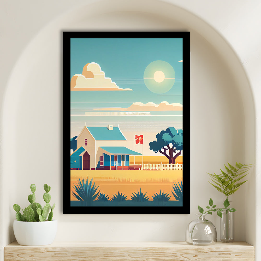 Texas Retro Art Print, Texas City Wall Art, Framed Art Print, Picture Framed, Painting Art