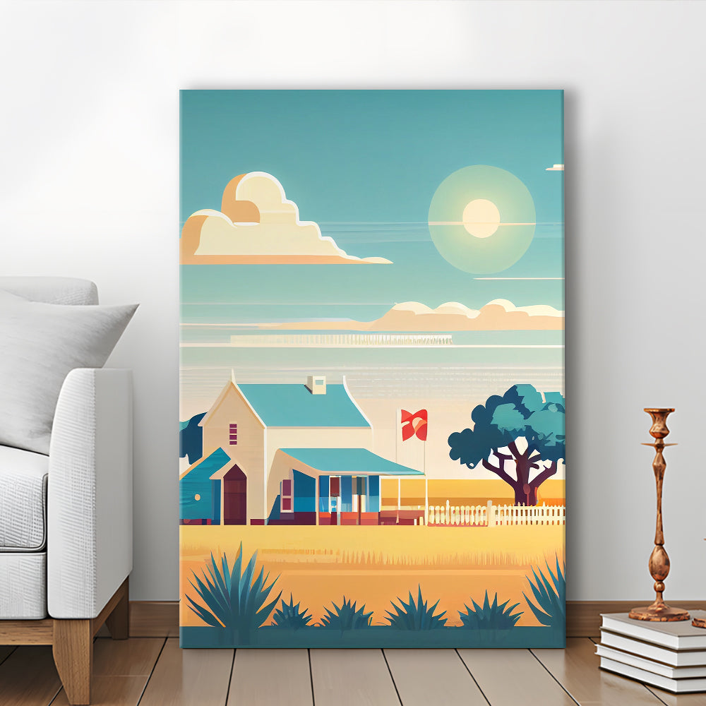 Texas Retro Art Print, Texas City Wall Art, Canvas Print, Painting Canvas, Living Room Decor