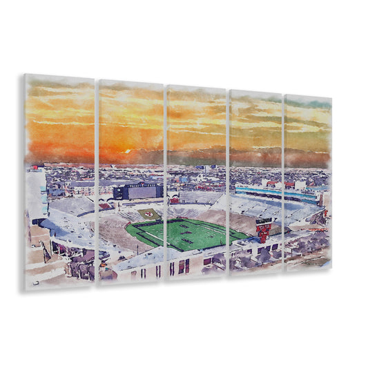 Texas Tech Red Raiders, Jones AT&T Painting Stadium Watercolor, Sport Art, Extra Large Canvas Print Wall Art