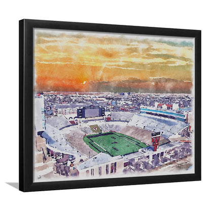 Texas Tech Red Raiders, Jones AT&T Painting Stadium Watercolor, Sport Gift Art, Framed Art Print Wall Decor