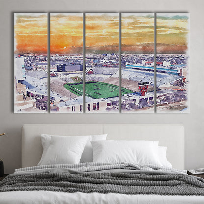 Texas Tech Red Raiders, Jones AT&T Painting Stadium Watercolor, Sport Art, Extra Large Canvas Print Wall Art