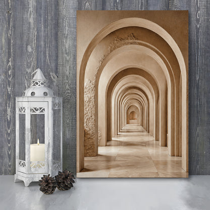 Textured Archway Serenity  Neutral Corridors Wall Art Print, Canvas Print, Canvas Decor
