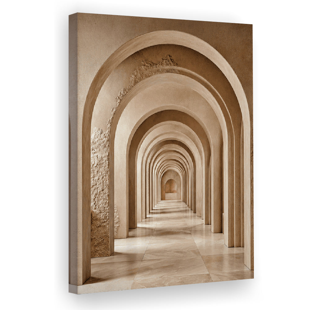Textured Archway Serenity  Neutral Corridors Wall Art Print, Canvas Print, Canvas Decor