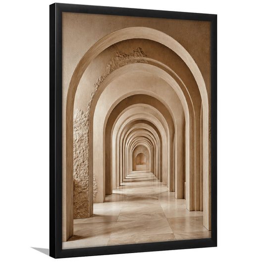 Textured Archway Serenity  Neutral Corridors Wall Art Print, Framed Art Print, Fine Art Print