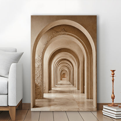 Textured Archway Serenity  Neutral Corridors Wall Art Print, Canvas Print, Canvas Decor