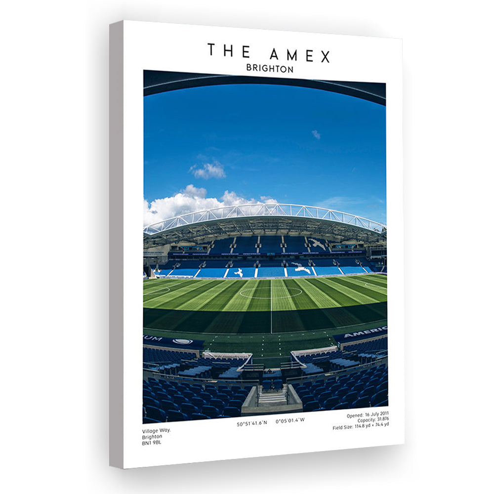 The Amex Stadium, Brighton Stadium Wall Art Print, Football Stadium Art Fans Gift, Canvas Prints Wall Art, Man Cave Decor