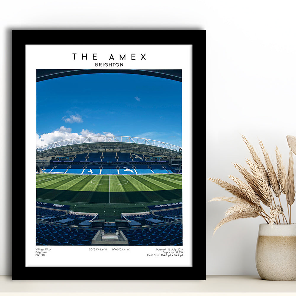 The Amex Stadium, Brighton Stadium Wall Art Print, Football Stadium Art Fans Gift, Framed Art Prints Wall Decor