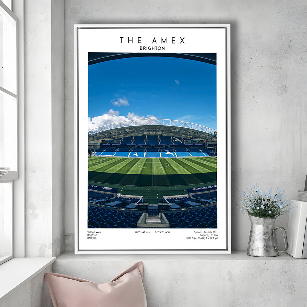 The Amex Stadium, Brighton Stadium Wall Art Print, Football Stadium Art Fans Gift, Framed Canvas Prints Wall Art