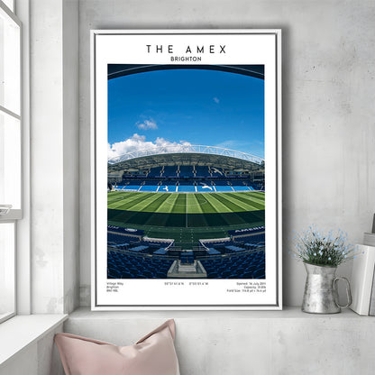 The Amex Stadium, Brighton Stadium Wall Art Print, Football Stadium Art Fans Gift, Framed Canvas Prints Wall Art