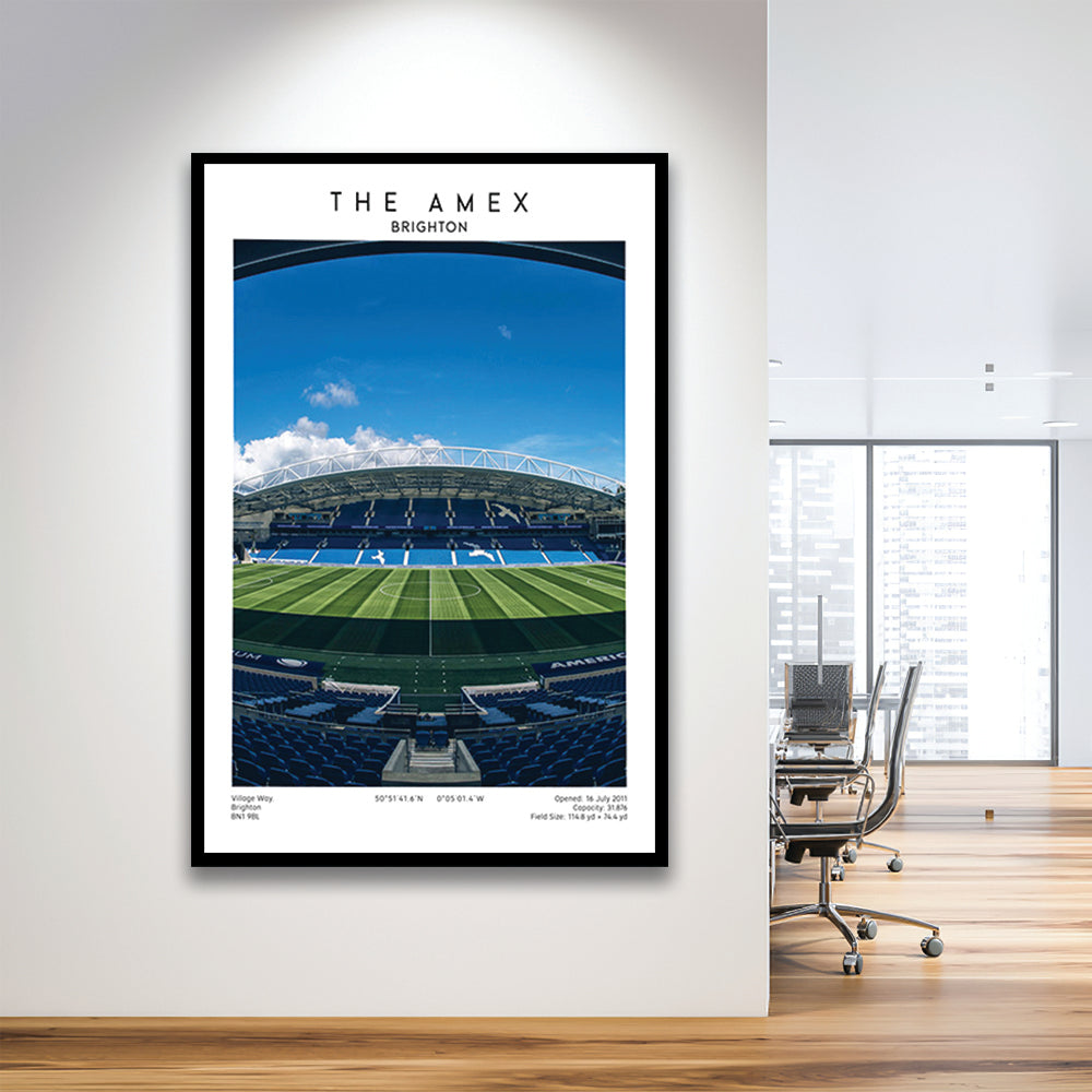 The Amex Stadium, Brighton Stadium Wall Art Print, Football Stadium Art Fans Gift, Framed Art Prints Wall Decor