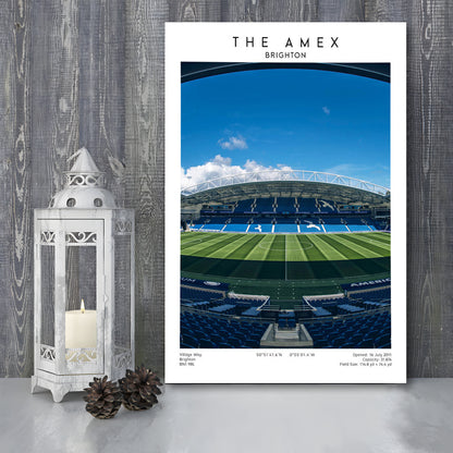 The Amex Stadium, Brighton Stadium Wall Art Print, Football Stadium Art Fans Gift, Canvas Prints Wall Art, Man Cave Decor