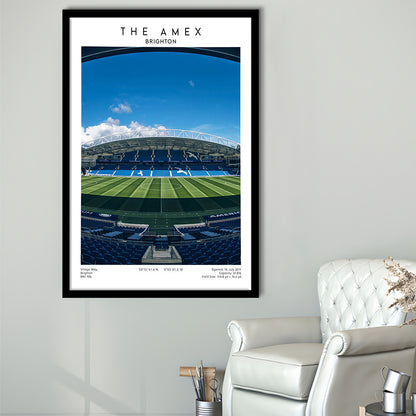 The Amex Stadium, Brighton Stadium Wall Art Print, Football Stadium Art Fans Gift, Framed Art Prints Wall Decor