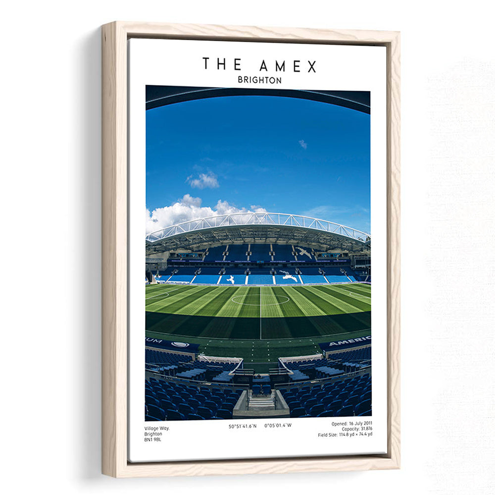 The Amex Stadium, Brighton Stadium Wall Art Print, Football Stadium Art Fans Gift, Framed Canvas Prints Wall Art