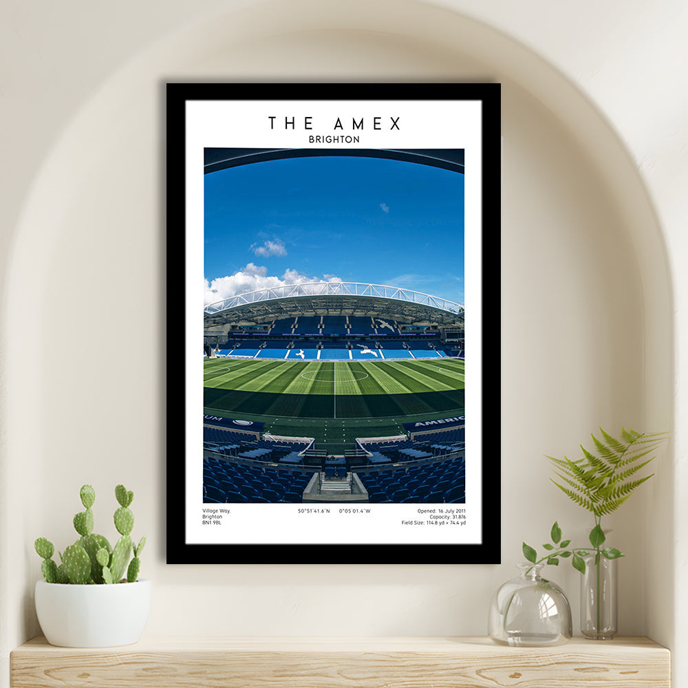The Amex Stadium, Brighton Stadium Wall Art Print, Football Stadium Art Fans Gift, Framed Art Prints Wall Decor