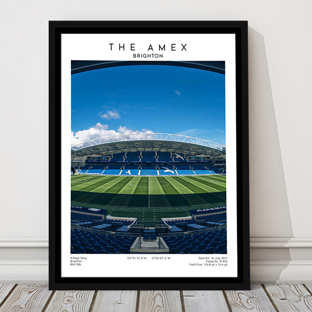 The Amex Stadium, Brighton Stadium Wall Art Print, Football Stadium Art Fans Gift, Framed Canvas Prints Wall Art