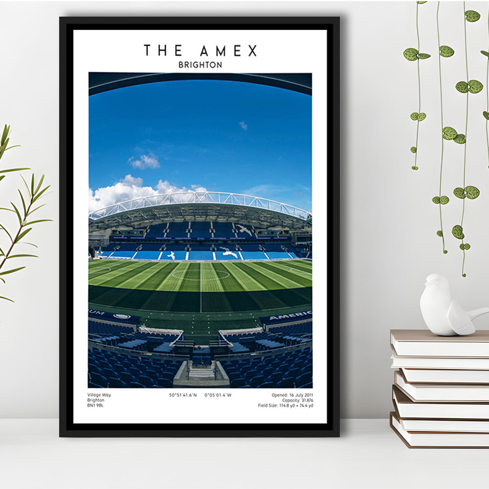 The Amex Stadium, Brighton Stadium Wall Art Print, Football Stadium Art Fans Gift, Framed Canvas Prints Wall Art