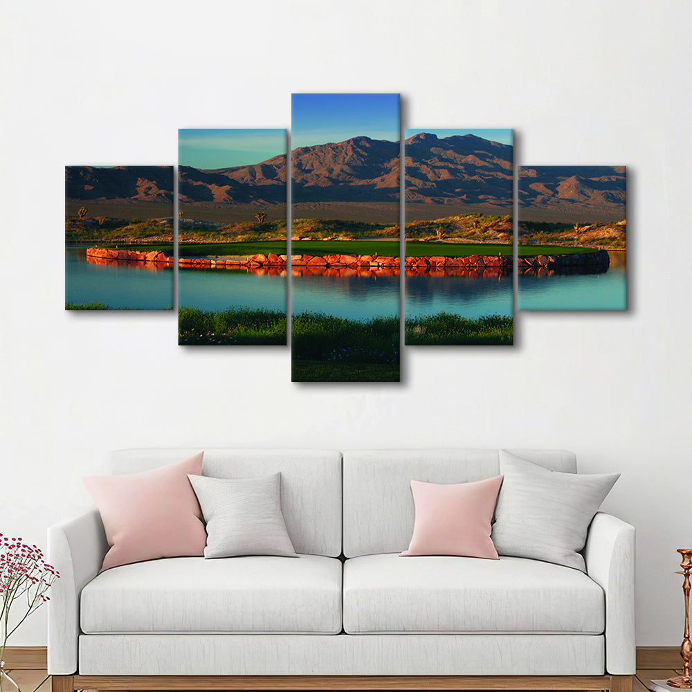 The Best Dye In Sin City Las Vegas Paiute Golf Resort, Golf Art Print, 5 Pieces Mixed Canvas Print Wall Art