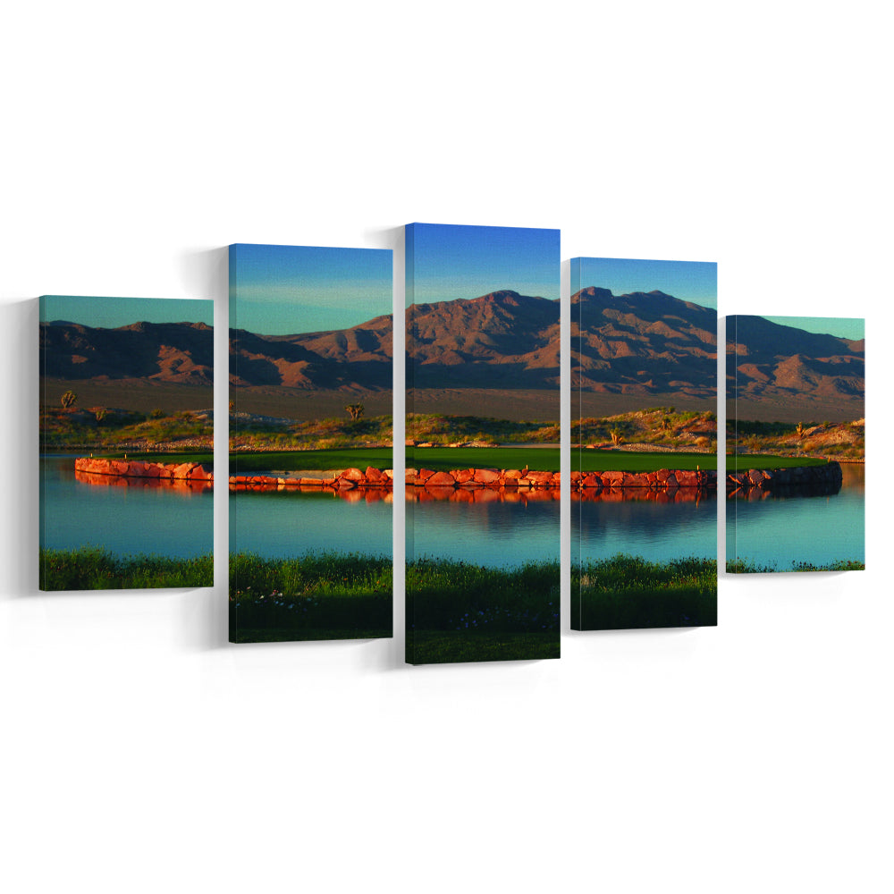 The Best Dye In Sin City Las Vegas Paiute Golf Resort, Golf Art Print, 5 Pieces Mixed Canvas Print Wall Art