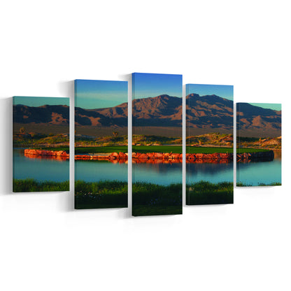 The Best Dye In Sin City Las Vegas Paiute Golf Resort, Golf Art Print, 5 Pieces Mixed Canvas Print Wall Art