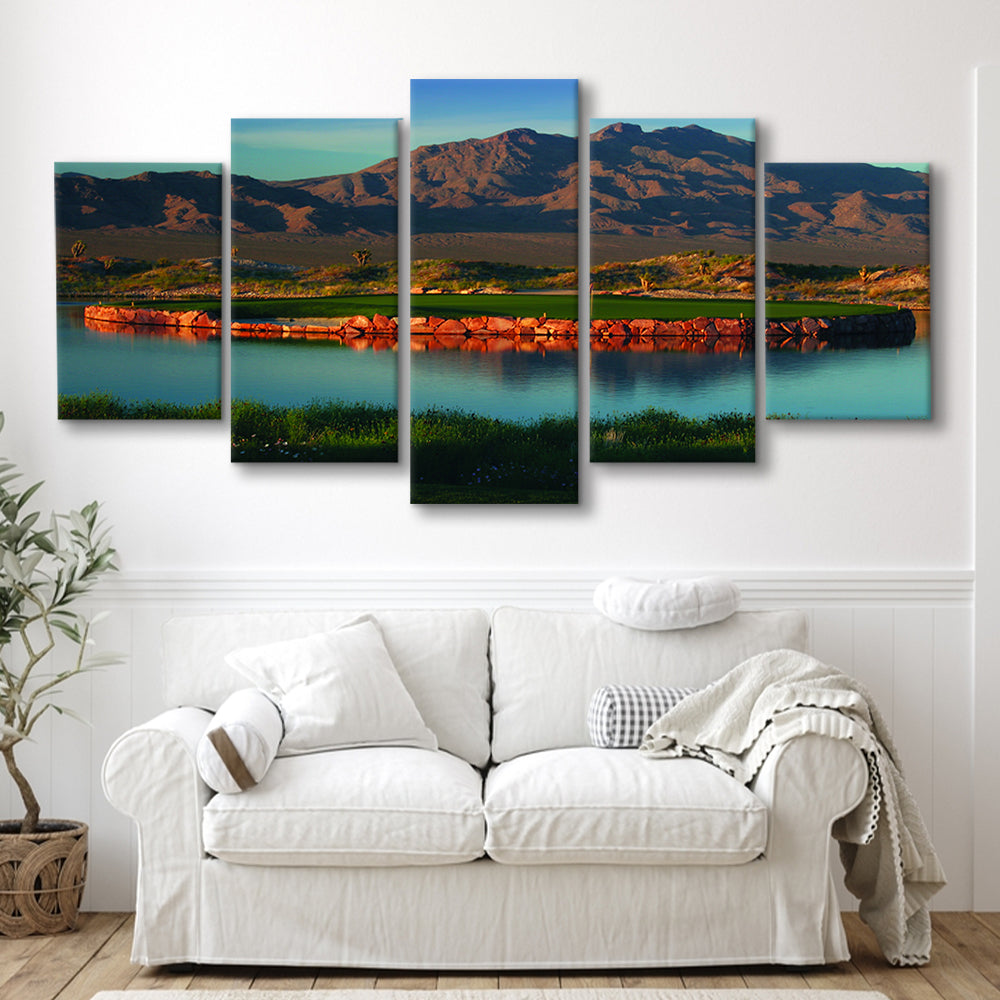 The Best Dye In Sin City Las Vegas Paiute Golf Resort, Golf Art Print, 5 Pieces Mixed Canvas Print Wall Art