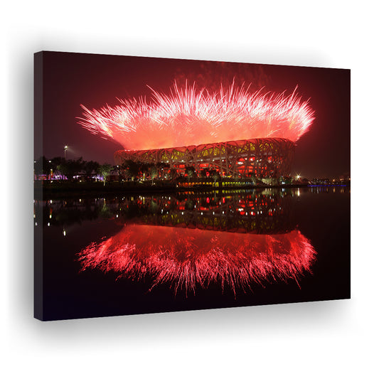 The Bird's Nest Stadium, Stadium Canvas, Sport Art, Gift for him, Man Cave Decor, Art Print, Canvas Print Wall Art