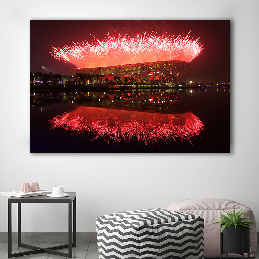 The Bird's Nest Stadium, Stadium Canvas, Sport Art, Gift for him, Man Cave Decor, Art Print, Canvas Print Wall Art