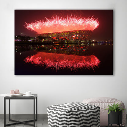 The Bird's Nest Stadium, Stadium Canvas, Sport Art, Gift for him, Man Cave Decor, Art Print, Canvas Print Wall Art