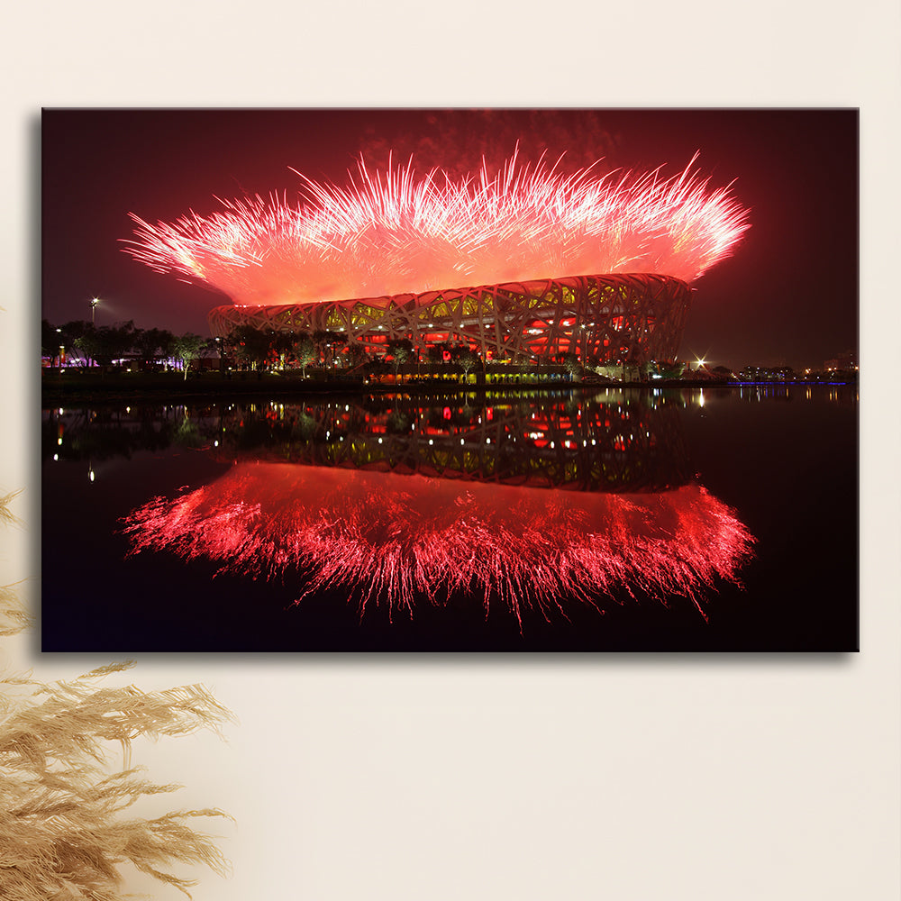 The Bird's Nest Stadium, Stadium Canvas, Sport Art, Gift for him, Man Cave Decor, Art Print, Canvas Print Wall Art