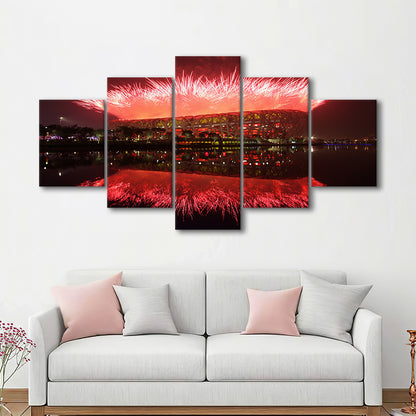 The Bird's Nest Stadium, Stadium Canvas, Sport Art, Gift for him, 5 Panel, Large Canvas, Canvas Print Wall Art