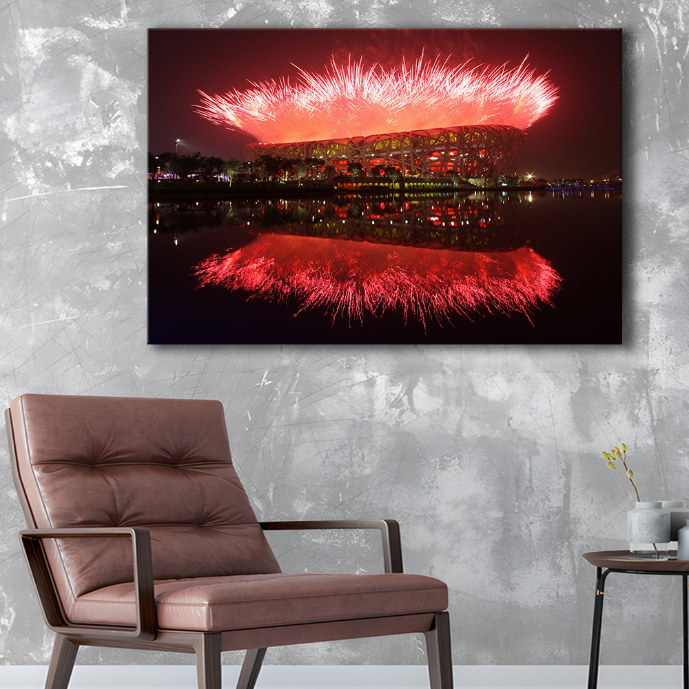 The Bird's Nest Stadium, Stadium Canvas, Sport Art, Gift for him, Man Cave Decor, Art Print, Canvas Print Wall Art