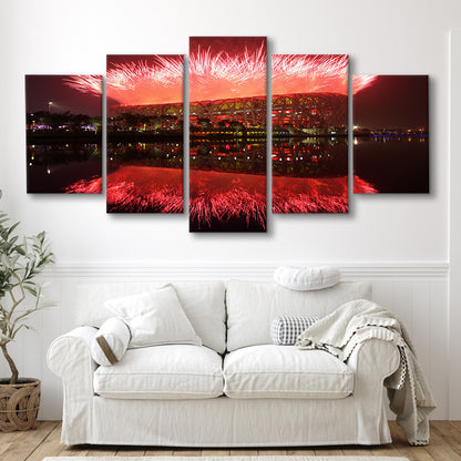 The Bird's Nest Stadium, Stadium Canvas, Sport Art, Gift for him, 5 Panel, Large Canvas, Canvas Print Wall Art