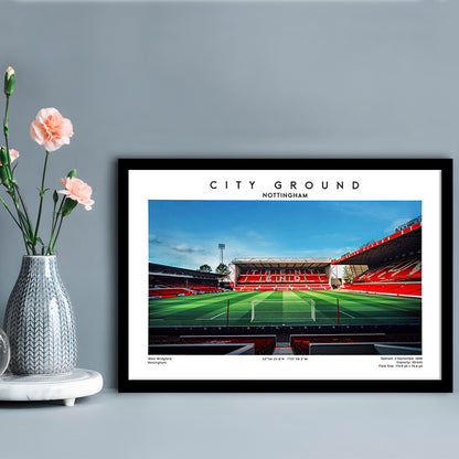The City Ground Football Stadium Print, Nottingham Stadium Wall Art, Framed Art Print Wall Decor