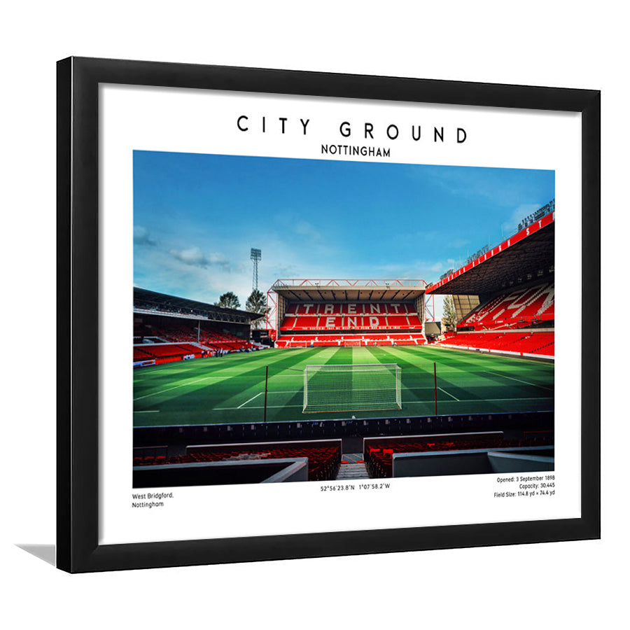 The City Ground Football Stadium Print, Nottingham Stadium Wall Art, Framed Art Print Wall Decor