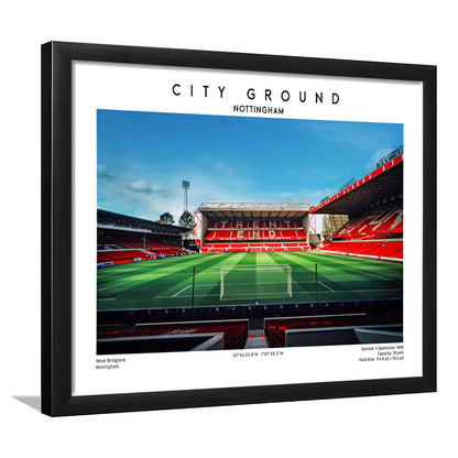 The City Ground Football Stadium Print, Nottingham Stadium Wall Art, Framed Art Print Wall Decor