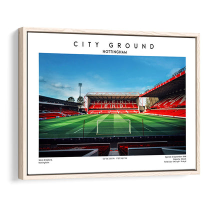 The City Ground Football Stadium Print, Nottingham Stadium Wall Art, Framed Canvas Print Wall Art